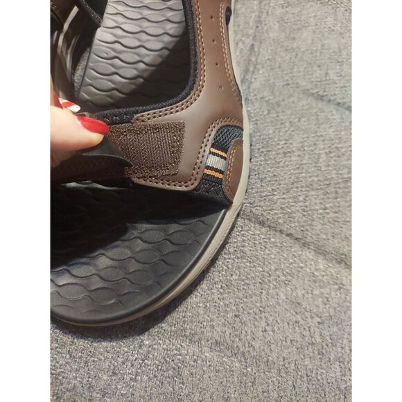 Skechers Relaxed fit with Luxe Foam Sandals Mens Size 13 Brown Black Summer ☀️ - Picture 6 of 14